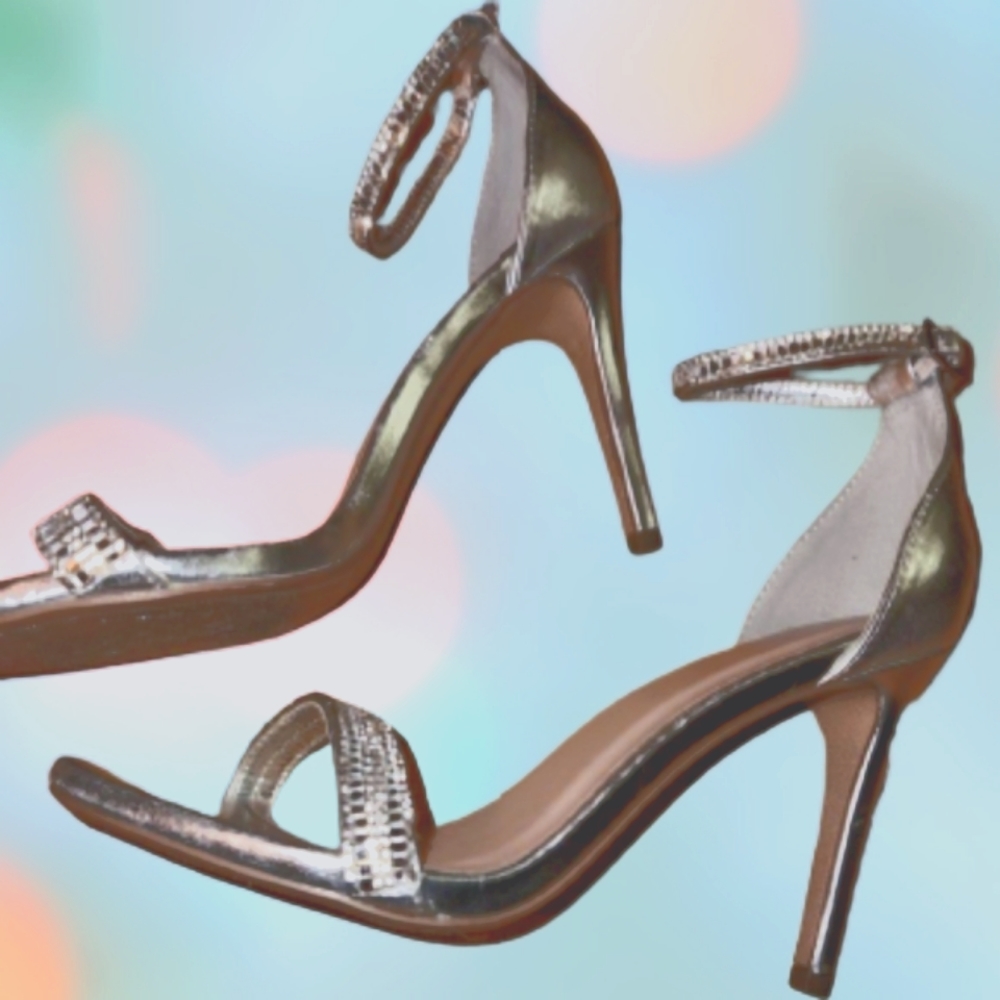 D ❤️ strappy heels Rhinestone ankle strap Stiletto Heels